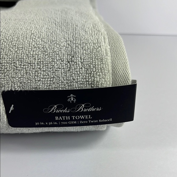 3 Pc Brooks Brothers Gray Bath Towel Set Premium Cotton Zero Twist Solucell NEW - Picture 3 of 9